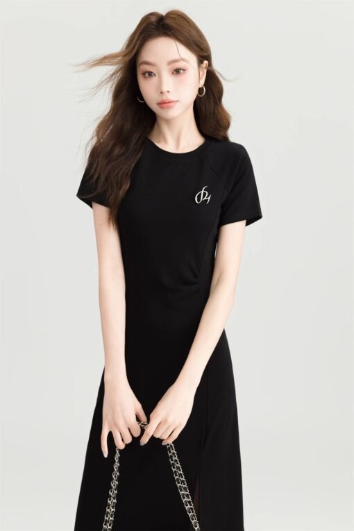 White Trim Black Dress - Image 4