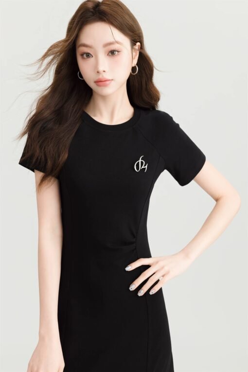 White Trim Black Dress - Image 7