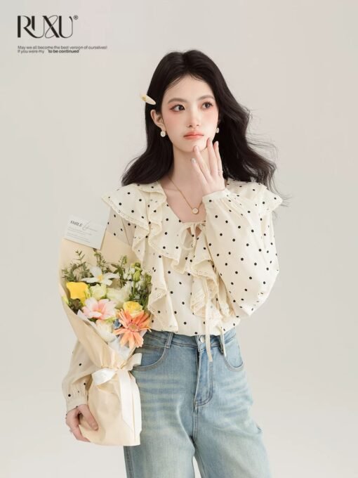 Charming Polka-Dot Blouse
