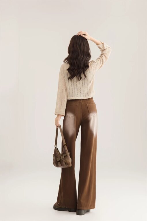 RUXU Brown Wide Leg Jeans - Image 5