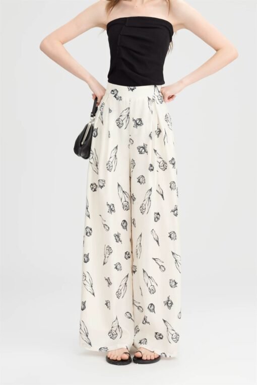 RUXU Floral Print Wide Leg Pants - Image 5
