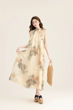RUXU Bloom Halter Midi Dress