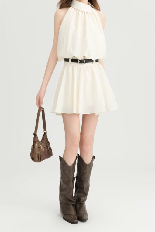 RUXU Ivory Halter Top & Mini Skirt Set - Image 5
