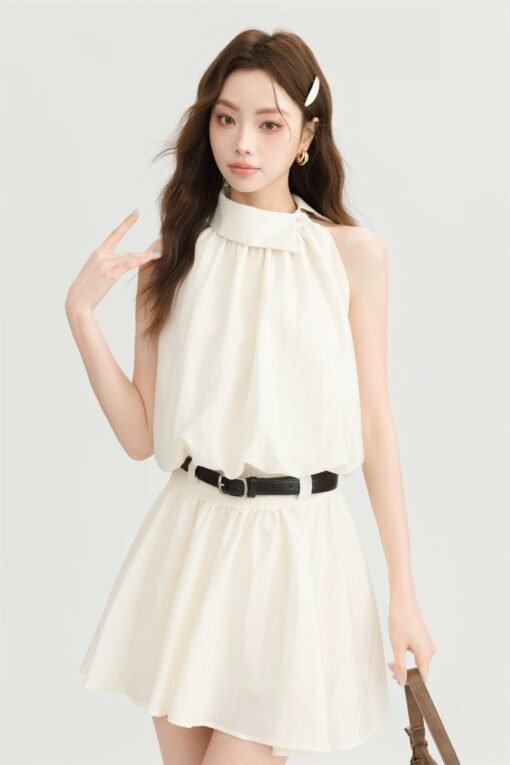 RUXU Ivory Halter Top & Mini Skirt Set - Image 4