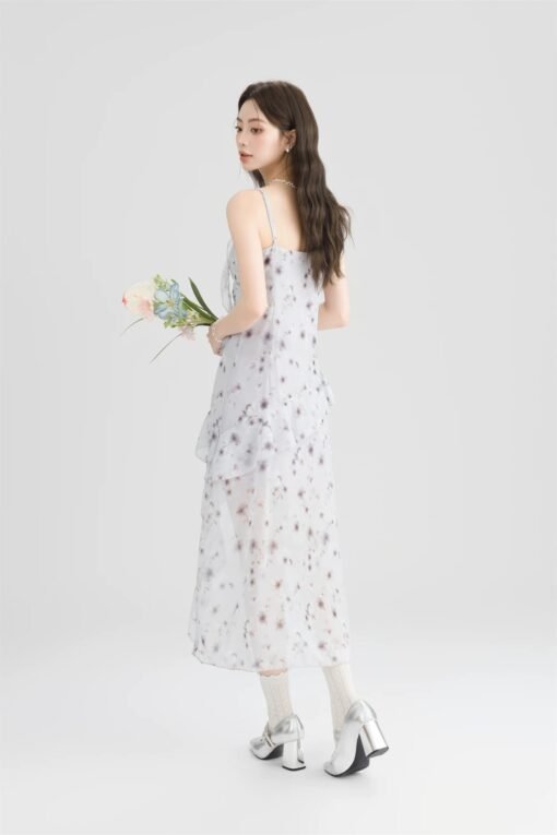 RUXU Ruffled Floral Print Midi Dress - Image 4