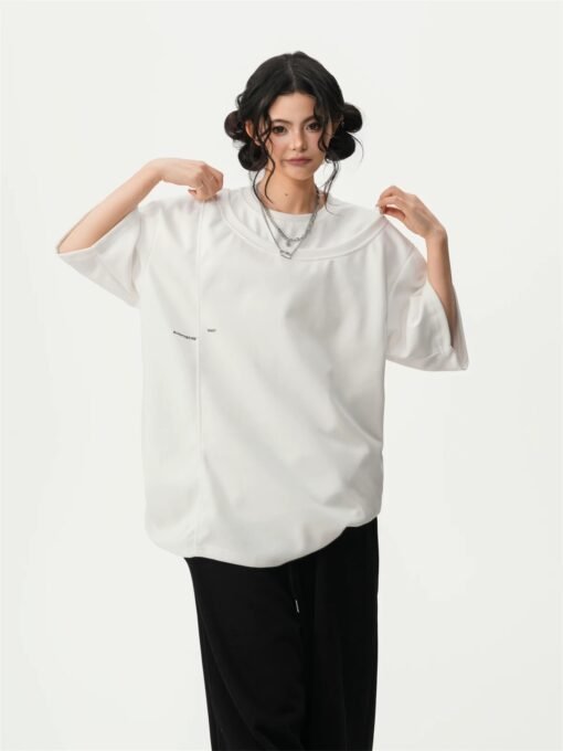 Asymmetrical Panel Oversized T-Shirt - Image 6