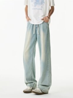 Light Wash Wide-Leg Jeans