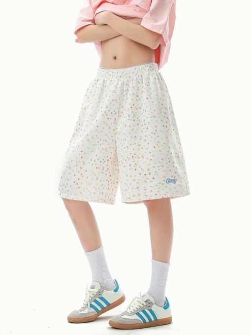Colorful Star Print Relaxed-Fit Shorts - Image 5