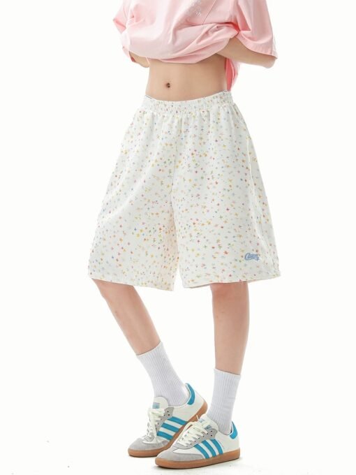 Colorful Star Print Relaxed-Fit Shorts - Image 3