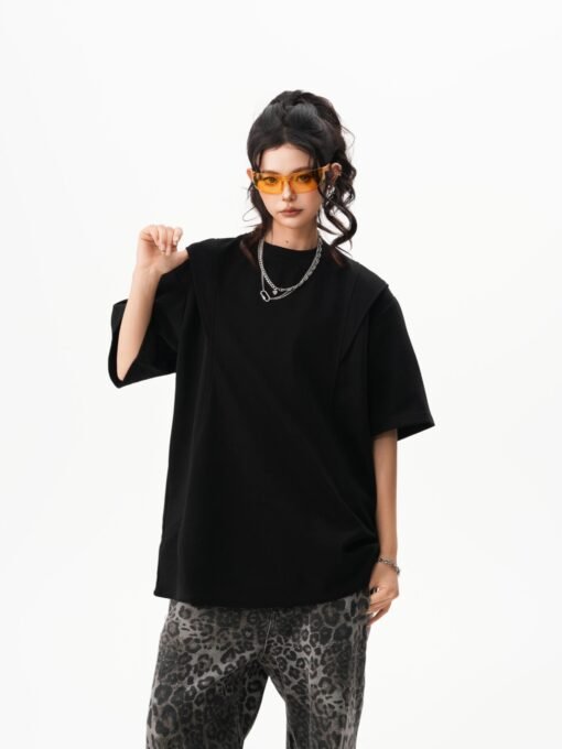 Sculpted shoulder Oversized T-Shirt - Image 2