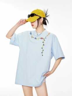 Embroidered Floral Letter Tee