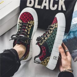 Geometric Pattern Canvas Sneakers