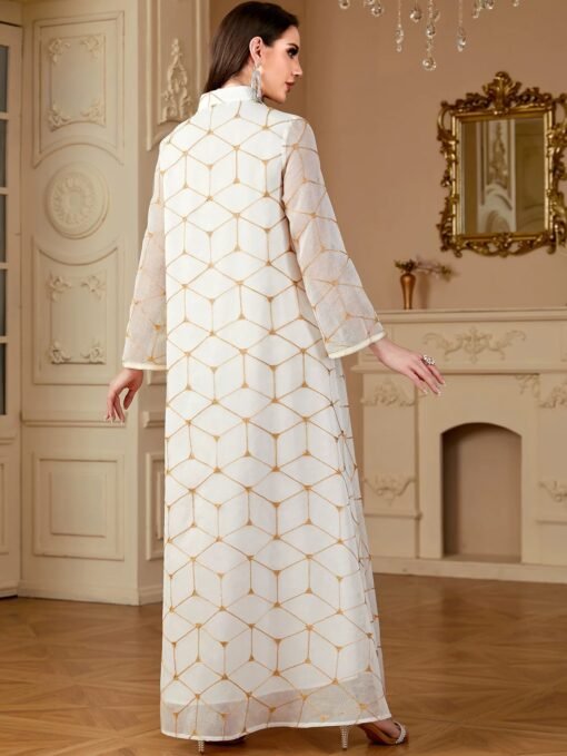 Golden Lattice Abaya - Image 2