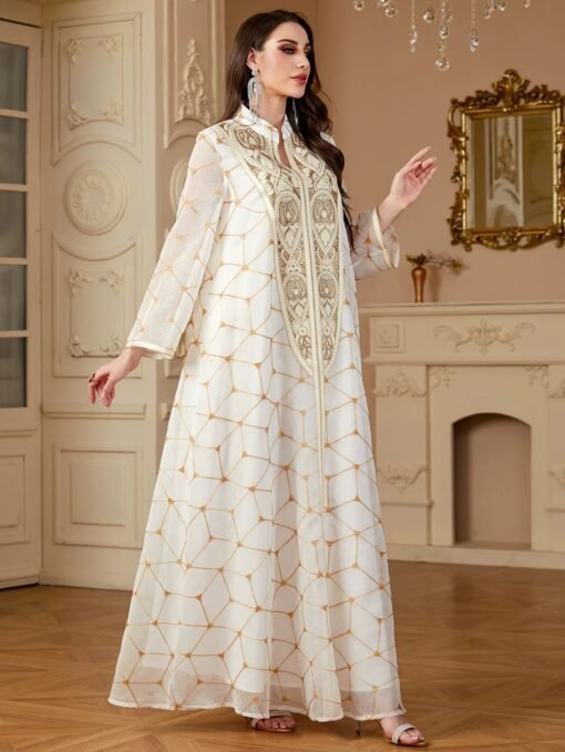Golden Lattice Abaya - Image 6