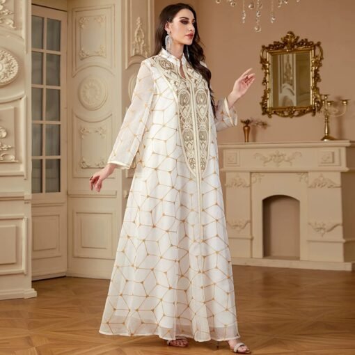 Golden Lattice Abaya - Image 7