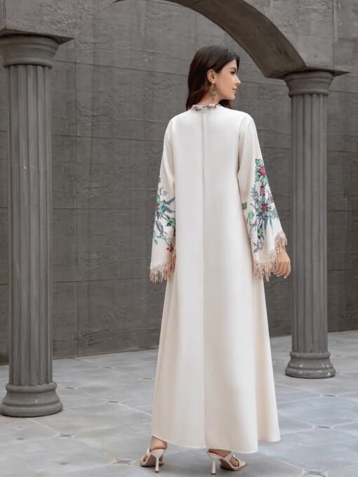 Cream Floral Cascade Dress - Image 6