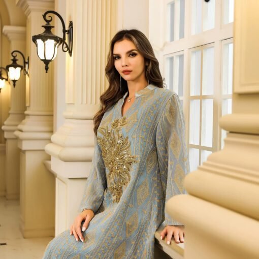 Elegant Light Blue Dress - Image 5