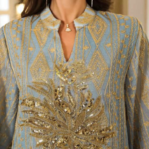 Elegant Light Blue Dress - Image 6