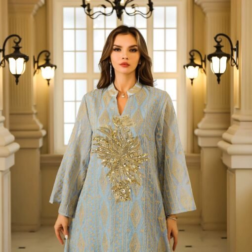 Elegant Light Blue Dress - Image 2