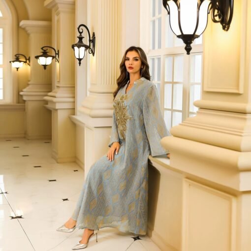 Elegant Light Blue Dress - Image 3