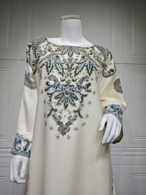 Ivory Paisley Pearl Dress - Image 9
