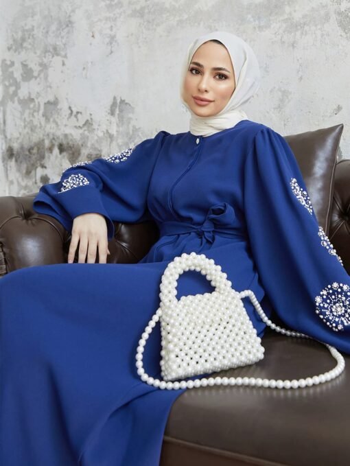Sapphire Bloom Abaya - Image 9