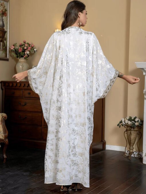 Silver Blossom Abaya Set - Image 2