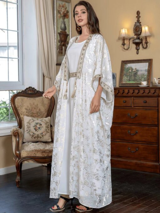 Silver Blossom Abaya Set - Image 3